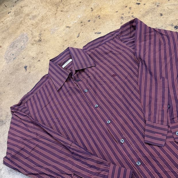 [정품/16-41] 버버리 버건디 스트라이프 셔츠 b10
