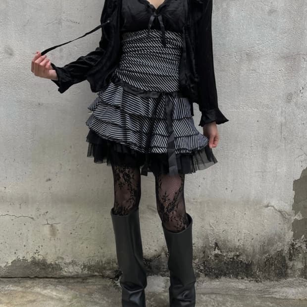 [Ketohouse] Gothic gyaru ribbon set 