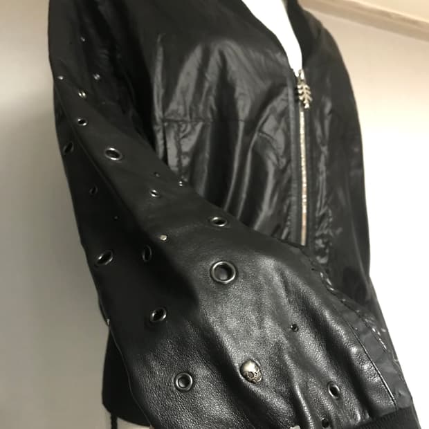 Grommet Sleeve Bomber Jacket