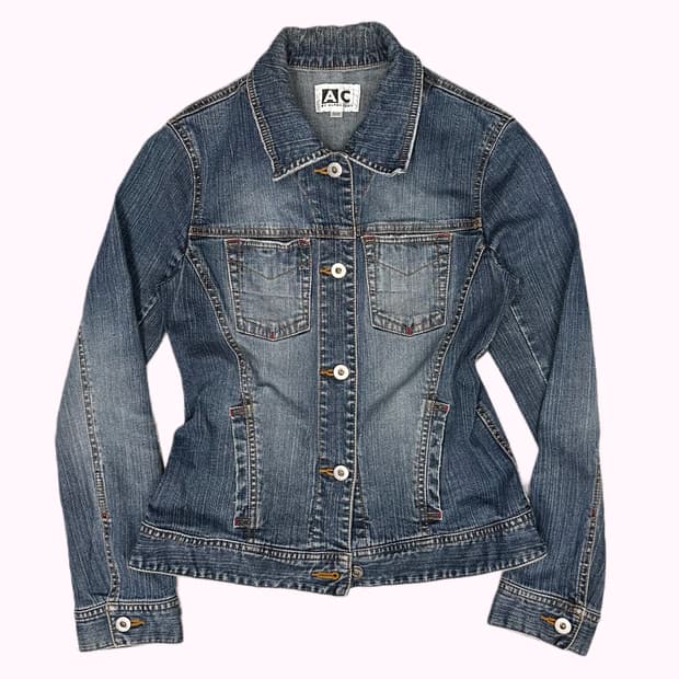 ALPHA CUBIC vintage crop denim jacket