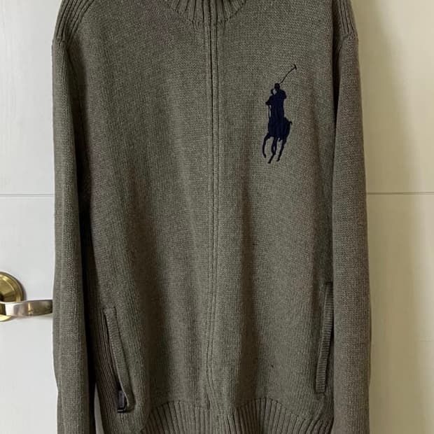폴로 2way 투웨이 니트집업 그레이 xl