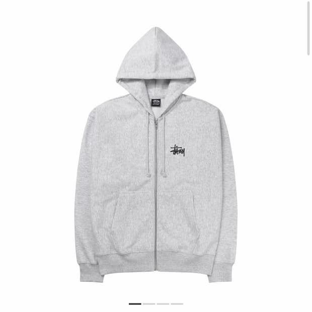 스투시 베이직 후드집업 애쉬 헤더 L