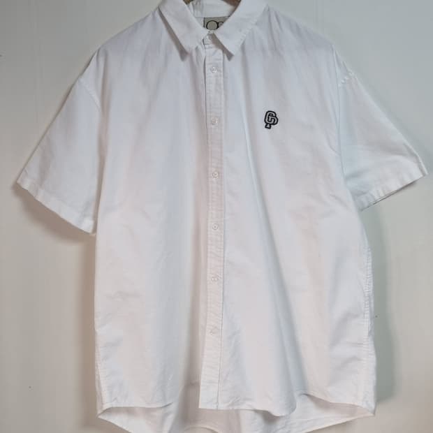 오버핏 M ) OP SUNWEAR 화이트 코튼 반팔셔츠 오션퍼시픽