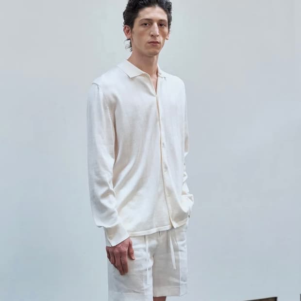 [새상품] 제이리움 코튼 버튼업 니트 셔츠 아이보리 XL