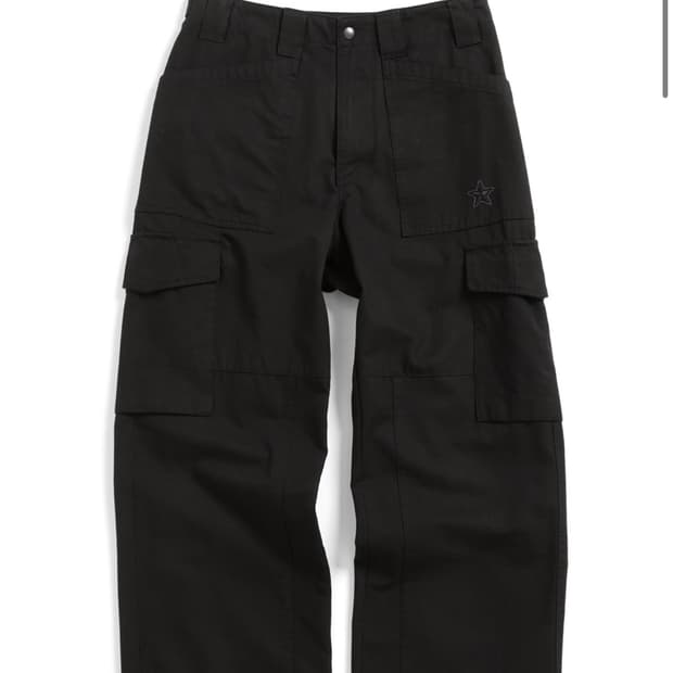 (2) 해칭룸 VTG 스타 퍼티그 팬츠 워시드 블랙