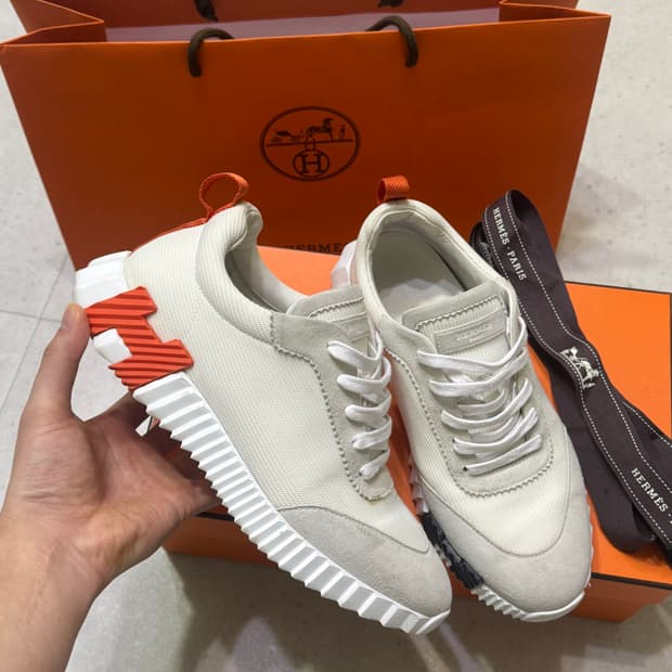[41] 에르메스 바운싱 스니커즈 오렌지 화이트