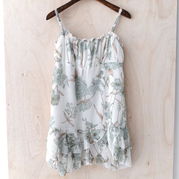flower shirring sleeveless