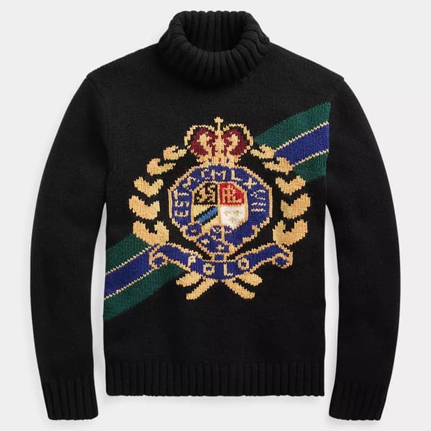 폴로 랄프로렌 니트 자수 터틀넥 희귀