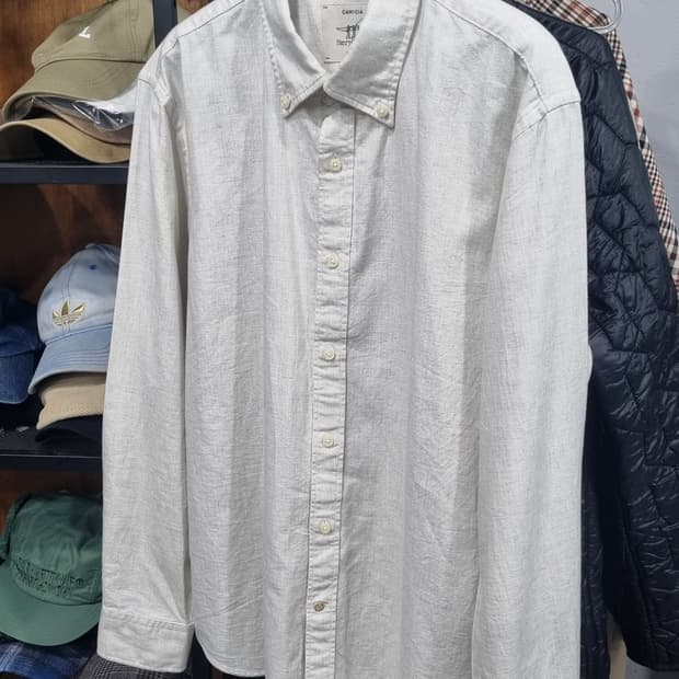 henry cottons 연베이지 봄셔츠 100(가슴단면54,총장76) 