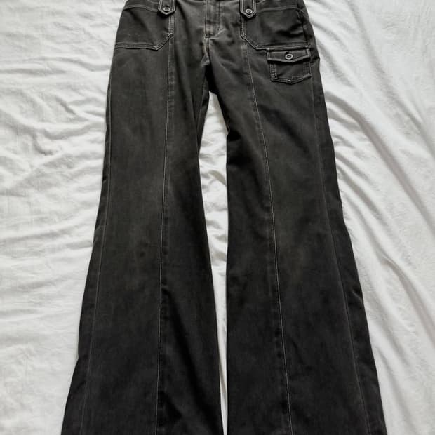 블랙 부츠컷 블랙데님 Y2K 빈티지