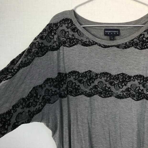 Armani jeans lace top grey