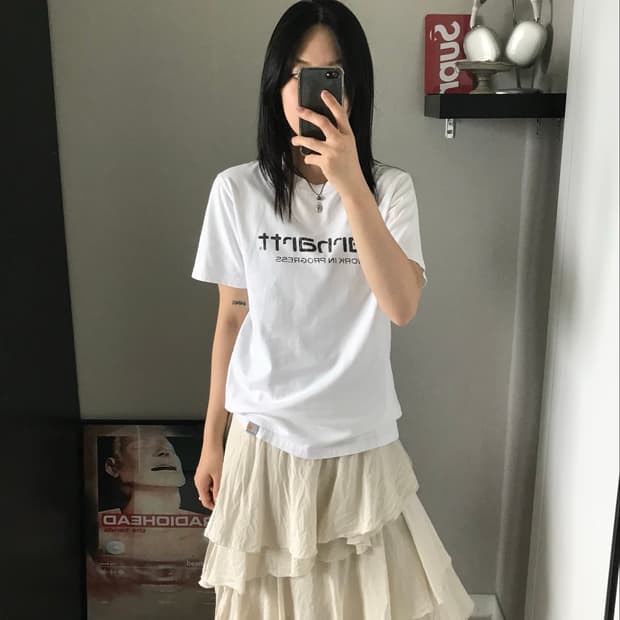 칼하트 WIP 화이트 반팔티