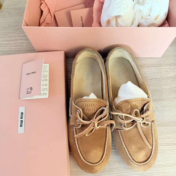 미우미우 페이드 스웨이드 로퍼 37 