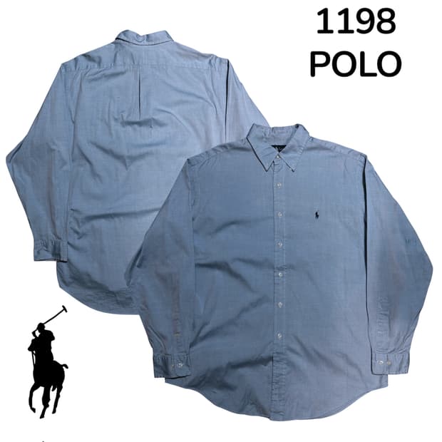 폴로 단색 솔리드 블루 셔츠 34/35