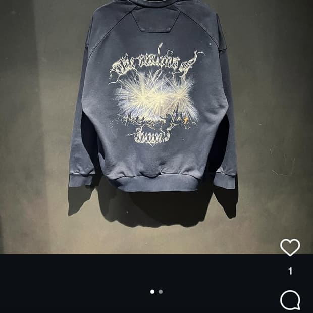 준지 / 24fw 가먼트 다잉 네이비 맨투맨 / s(105)