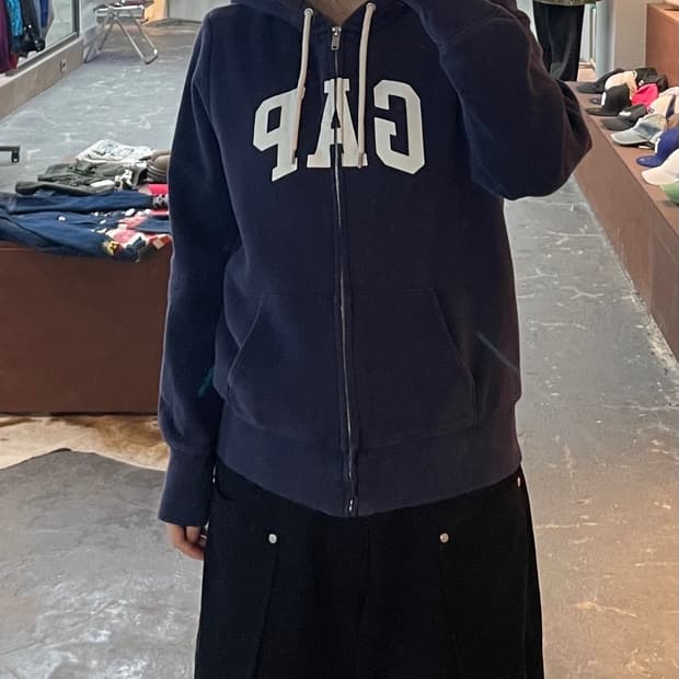 갭 로고 셰르파 후드집업 H1958