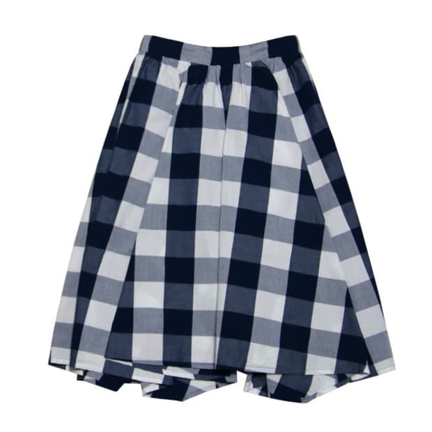 Navy Gingham Check skirt