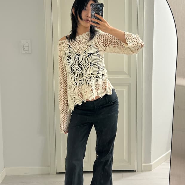 White Crochet Knit 