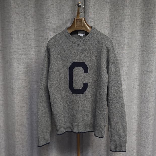M ) 커버낫 램스울 C로고 니트 그레이