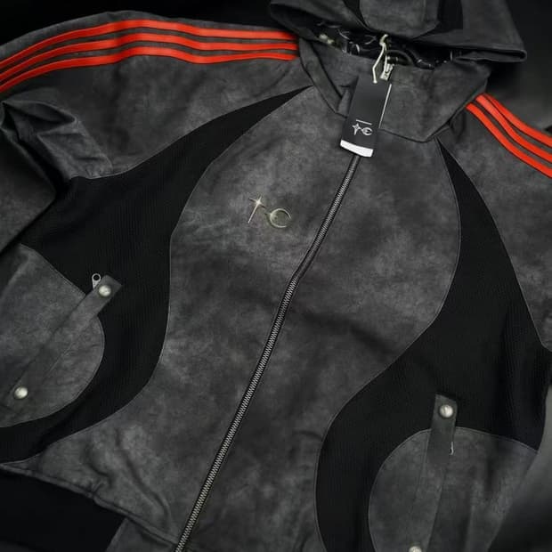 아디다스 x 떠그 클럽 팀가이스트 스웨트 후드 집업 나이트 인디고 L