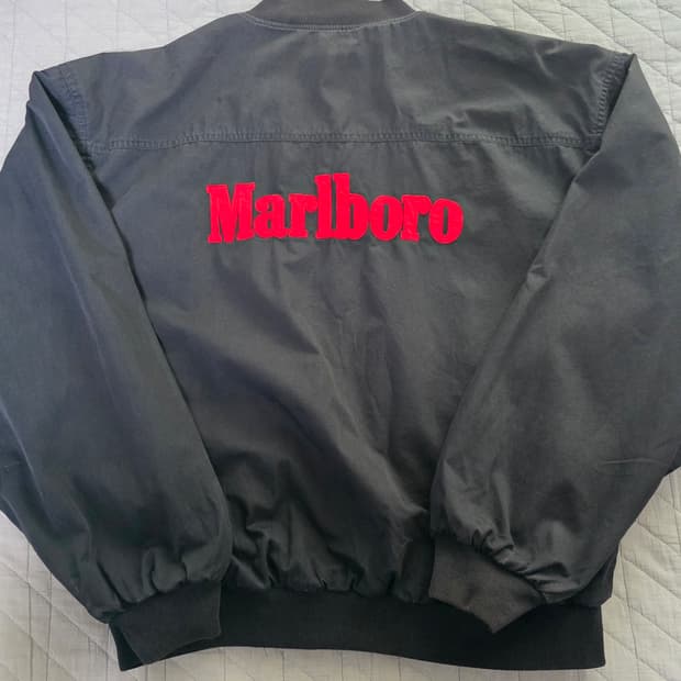 [XL] 90s 빈티지 말보로 리버시블 봄버 자켓 블랙/레드 스테인