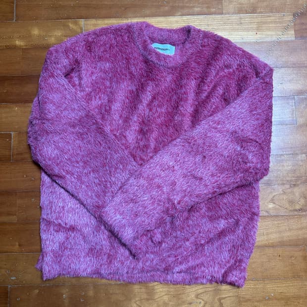 노매뉴얼 퍼즈 헤어리 니트 와인 M