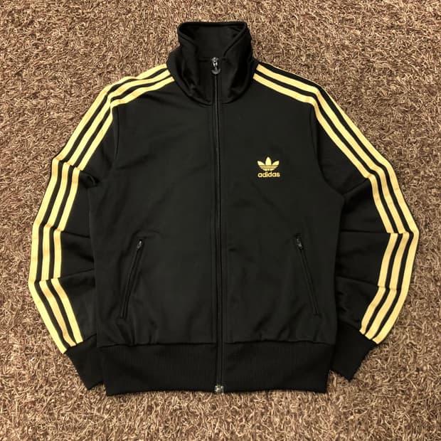 아디다스 파이어버드 검골 빅로고 져지 트랙 자켓