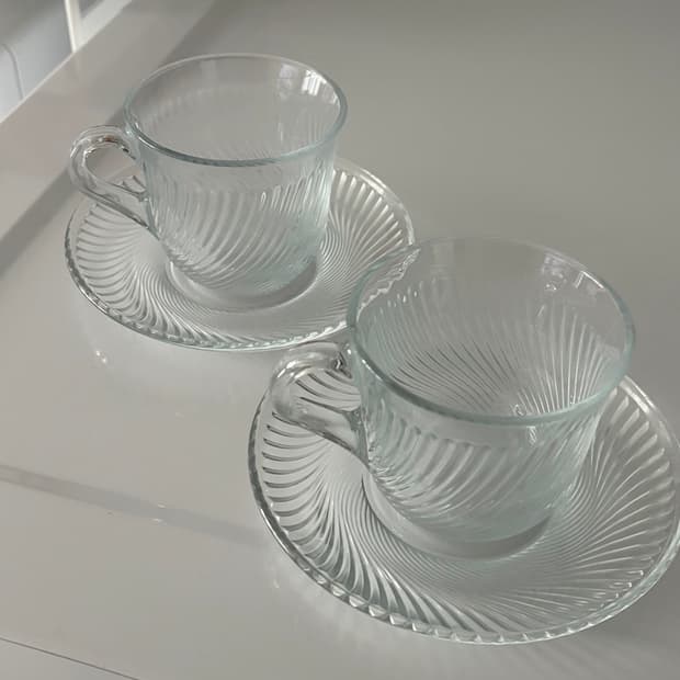 HAY 헤이 유리컵 세트 2개 일괄 (컵앤소서)