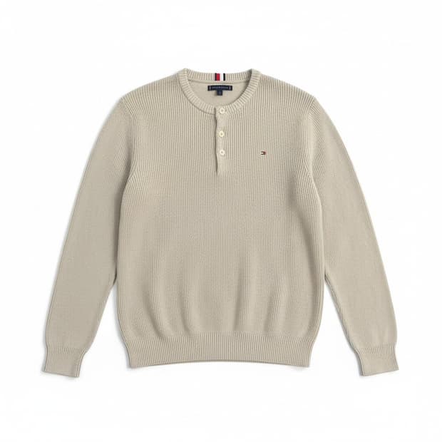 타미힐피거 헨리넥 니트 베이지