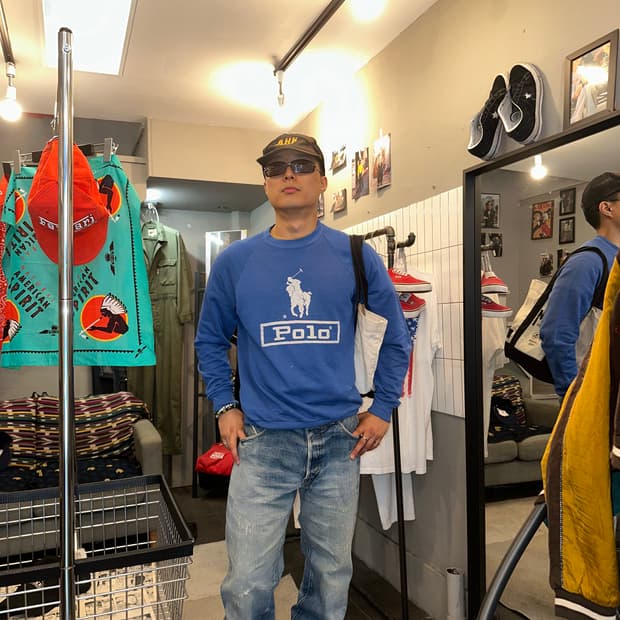 80’s Jerzees Polo print paded sweatshirt