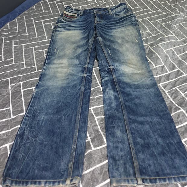 SLACKS데님 디자이너 초판 빈티지 세미와이드 팬츠 (30)