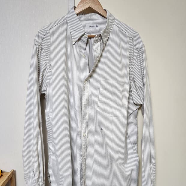 나나미카 버튼 다운 윈드 셔츠 스트라이프 그레이 XL