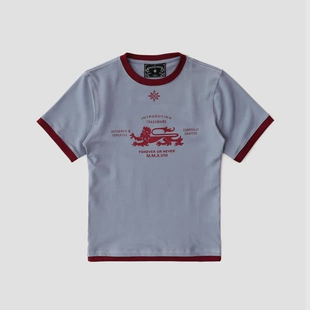 배드블러드 라이온 져지 링거 티셔츠 - 퍼플그레이 