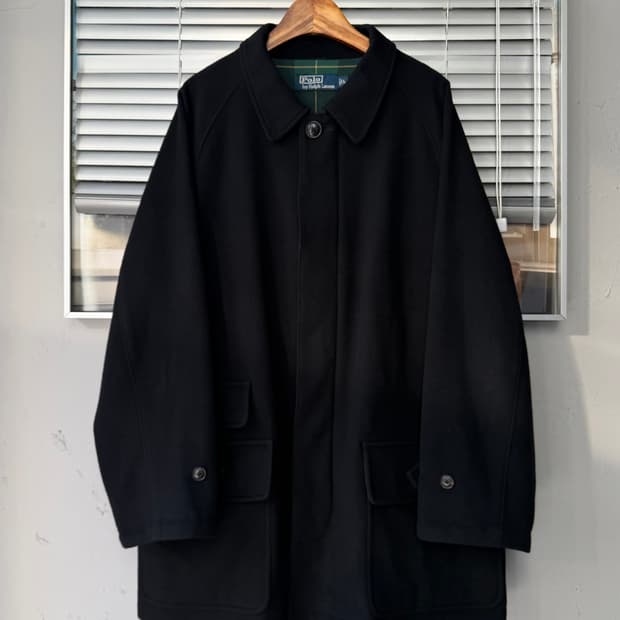 Polo Ralph Lauren black wool carcoat