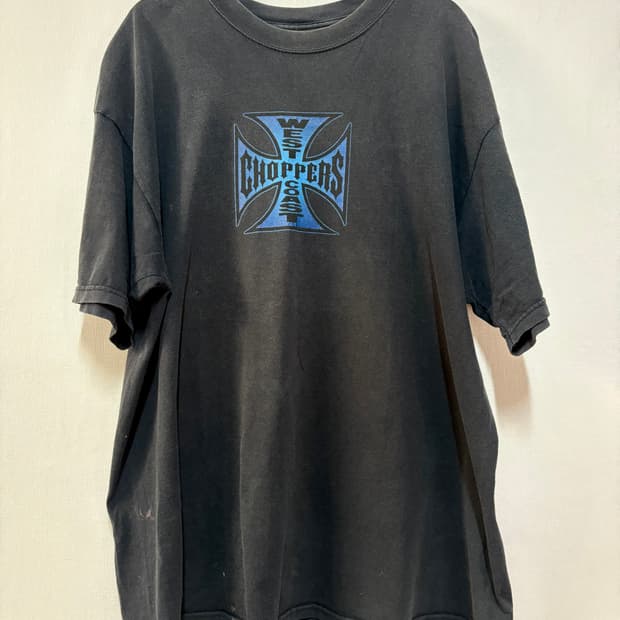 [XL] West Coast Choppers 블루 크로스 반팔 티셔츠