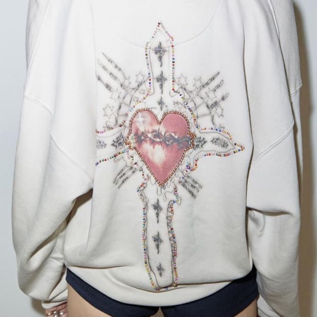 스컬프터 비즈 세인트 후드집업 아이보리 L