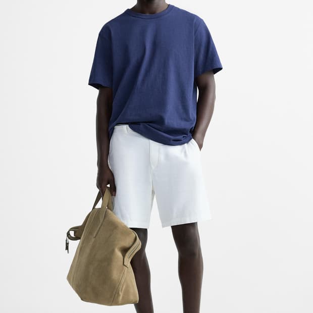 자라 화이트 레더 스니커즈 