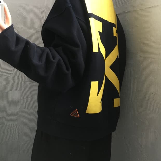 Off White 오프화이트 애로우 로고 숏 후드집업 