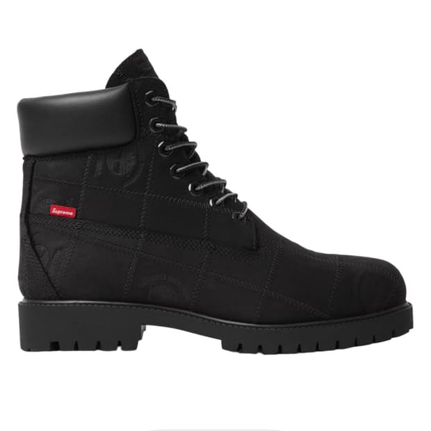 팀버랜드 x 슈프림 패치워크 6인치 프리미엄 워터프루프 부츠 블랙