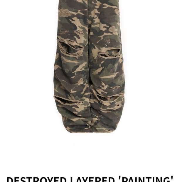 크랙로즈 디스트로이드 카모팬츠 페인팅