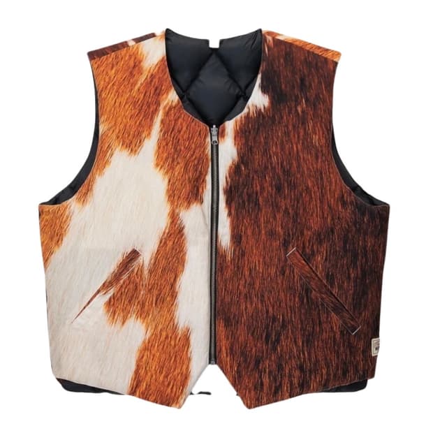 스투시 리버시블 퀼티드 카우하이드 패디드 베스트