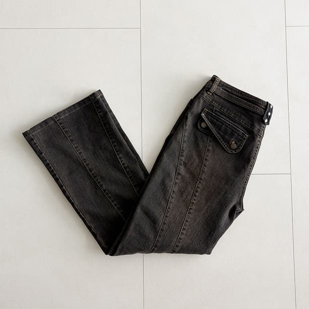 retro button semi bootcut jeans
