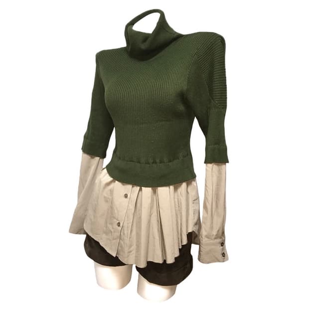 빈티지 레이어드 셔츠니트