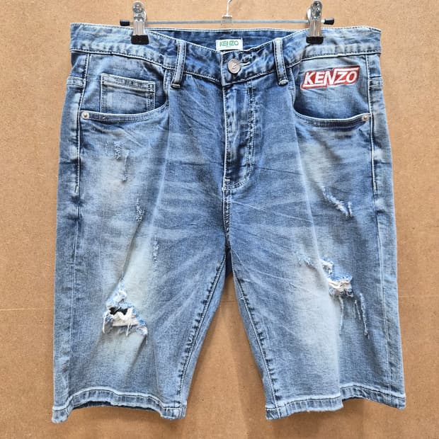 겐조(KENZO) 로고 패치 데님 쇼츠