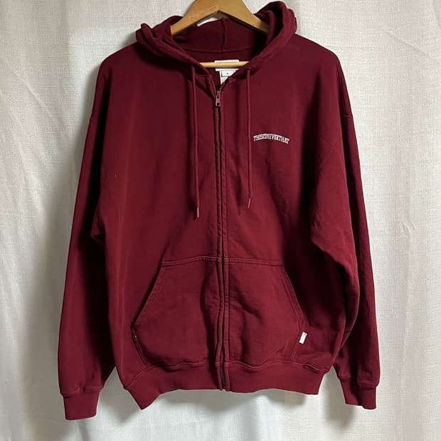 공용 디스이즈네버댓 버건디 후드집업 후드티 M