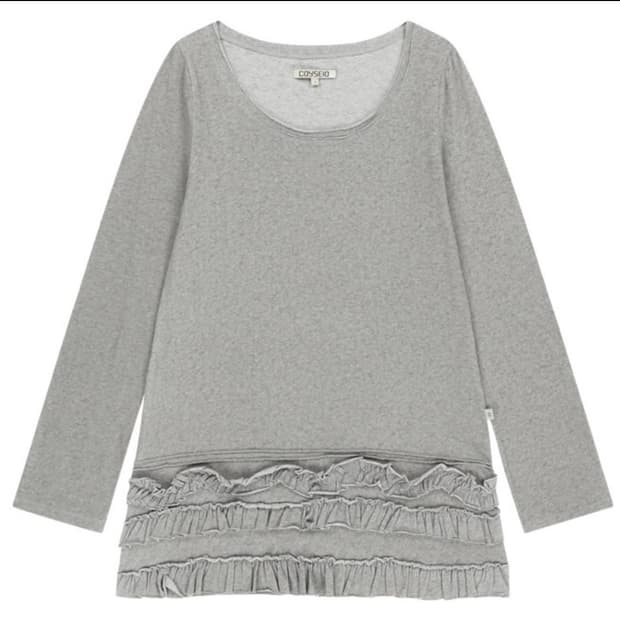 Coyseio 코이세이오 바텀 멀티플 프릴 드레스 라이트그레이 2사이즈