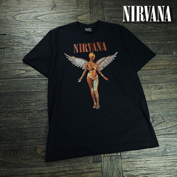 [너바나](새상품) 3집 In Utero 프린팅 반팔티 락티 M21348
