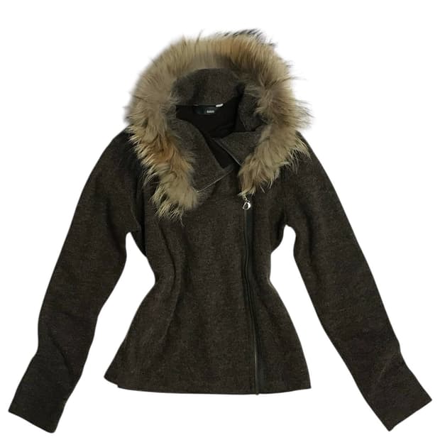 일본 빈티지 퍼 집업니트