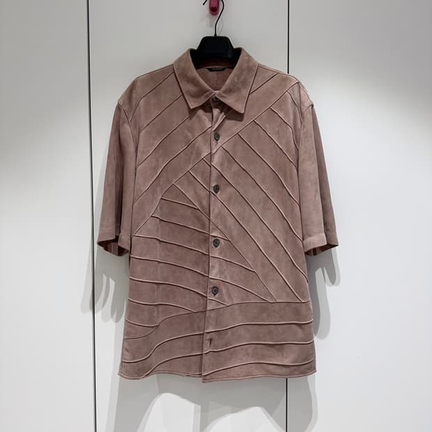 22s/s 에르메스 고트 스웨이드 반팔 셔츠