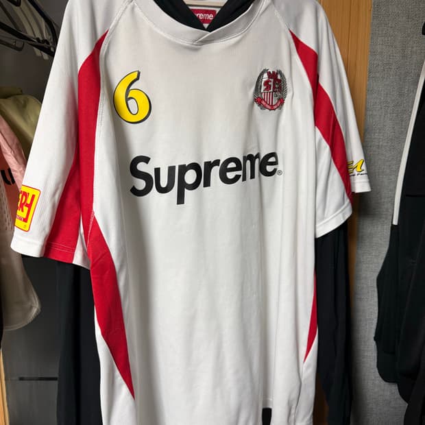 [XXL]슈프림 사커 져지 후드 화이트